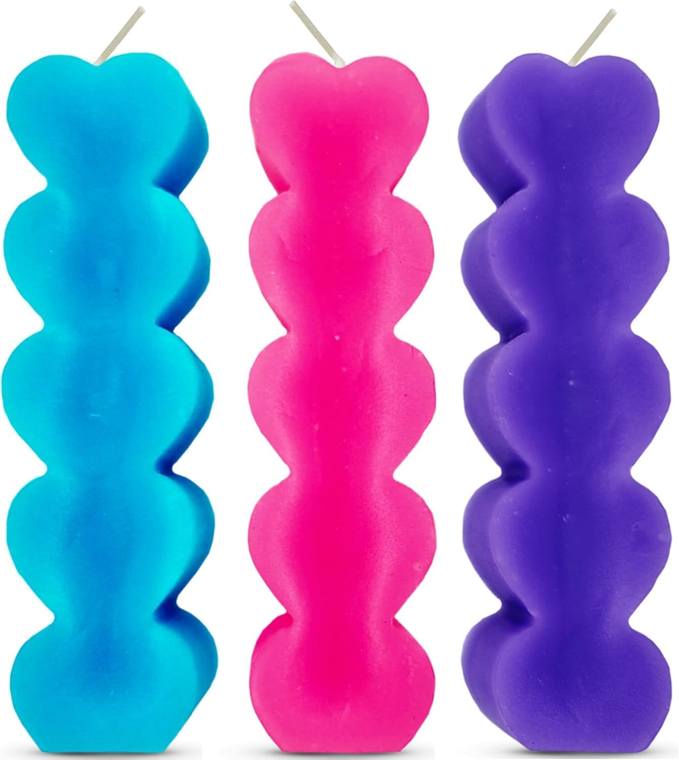 3-Piece Connected Heart Scented Candle Set – Romantic Rose, Jasmine & Apricot Scents – Valentine’s Day, Wedding, Date Night & Home Décor Gift Its Tayyab's