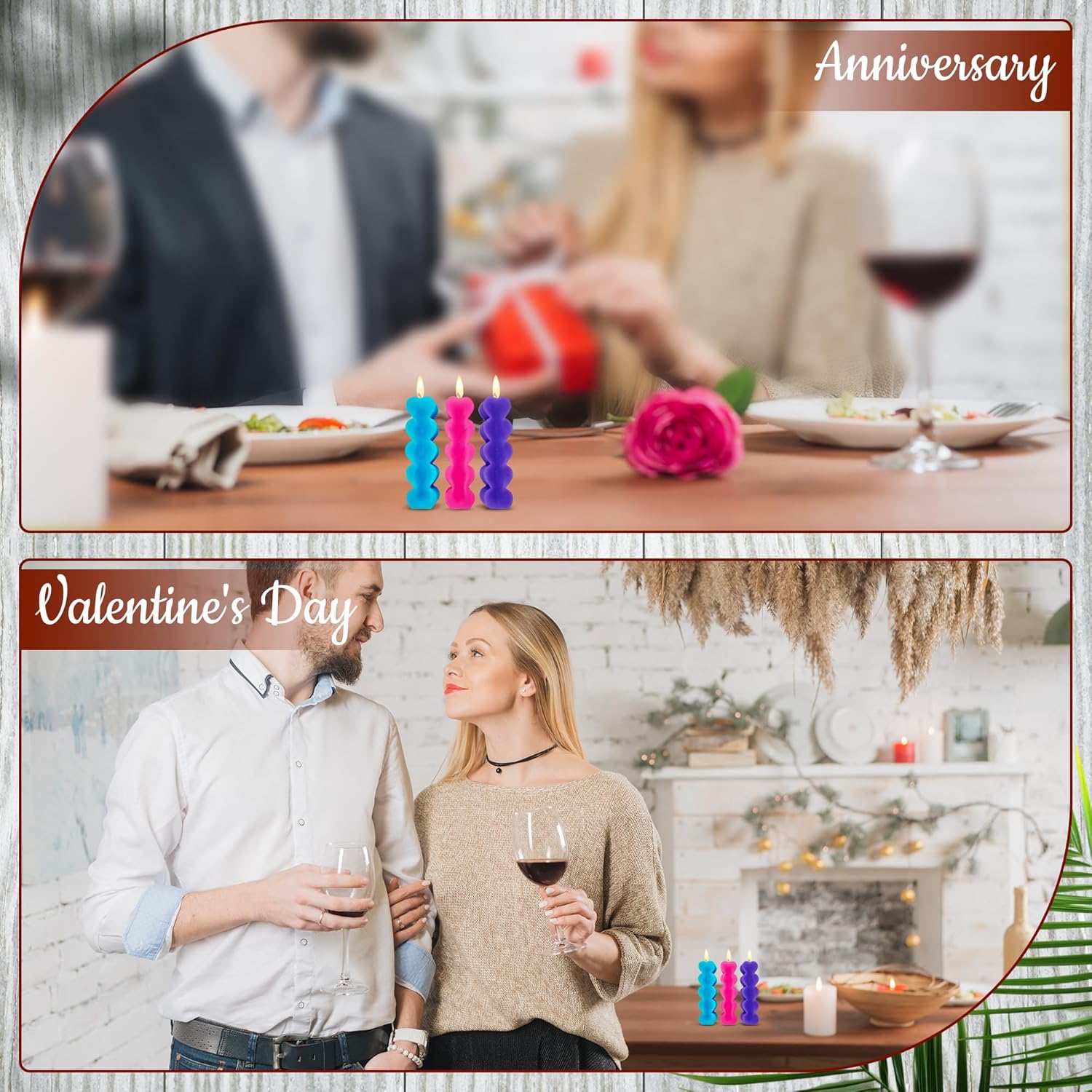 3-Piece Connected Heart Scented Candle Set – Romantic Rose, Jasmine & Apricot Scents – Valentine’s Day, Wedding, Date Night & Home Décor Gift Its Tayyab's