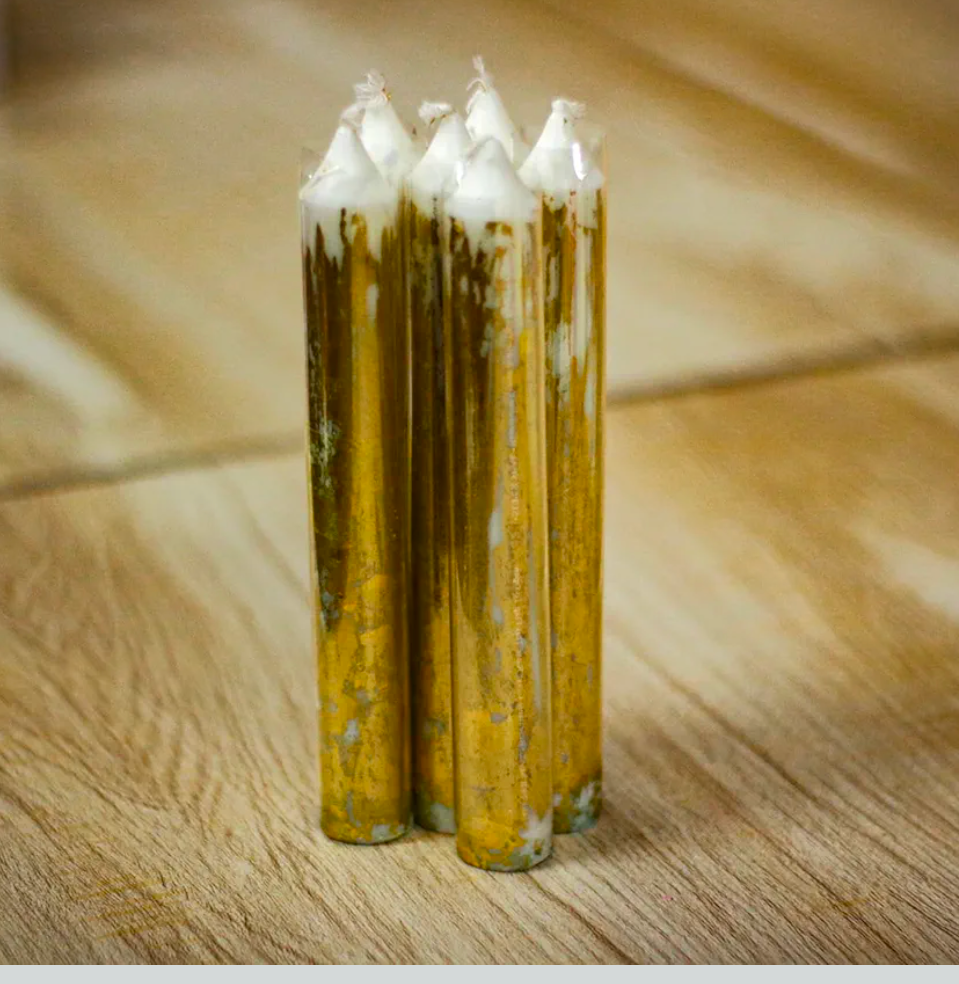 Gold foil decorative Candles set of 6 | Housewarming Gift | Wedding Gift | Wedding Decorations