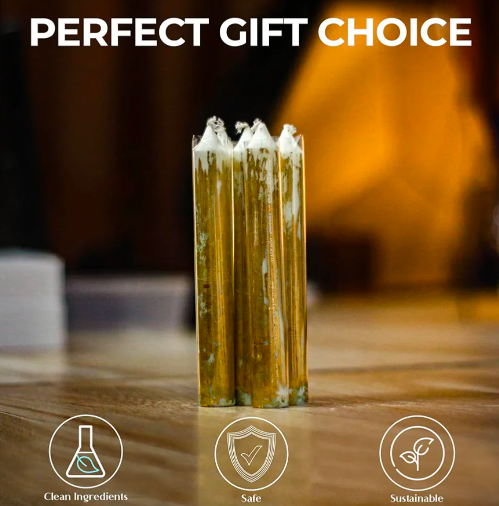 Gold foil decorative Candles set of 6 | Housewarming Gift | Wedding Gift | Wedding Decorations