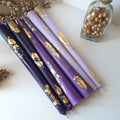 Purple taper candles Set o 6 _ decorative candles sticks _ Dinner candles _ Beautiful Handmade Housewarming Gift