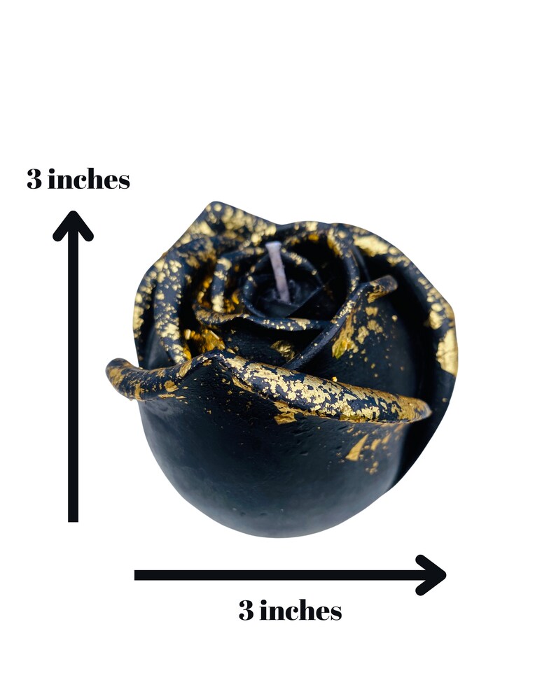 2 PC Rose Candle Pillar Gold Foiled Scented Flower Mini Soy Decorative Candle, Self Love Gift, Home Decor, Unique Birthday Gifts, Valentines , Black & Gold Flower Candle , Perfect for Home Decorations Its Tayyab's