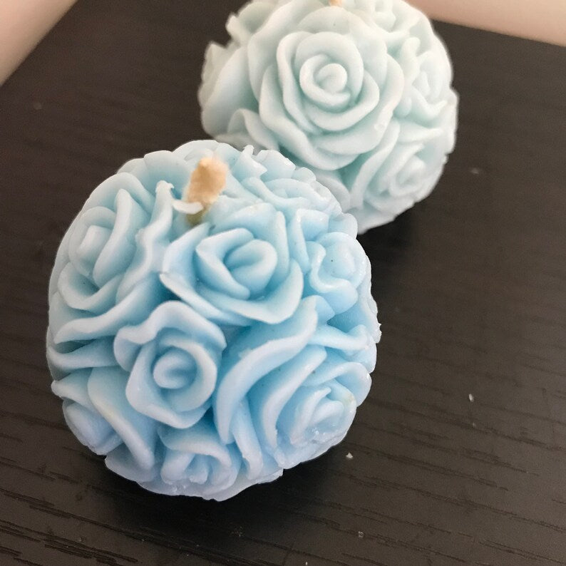 Mother's Day Rose Bouquet Candles - Pastel Colors candle set of 7 - Rose ball candle