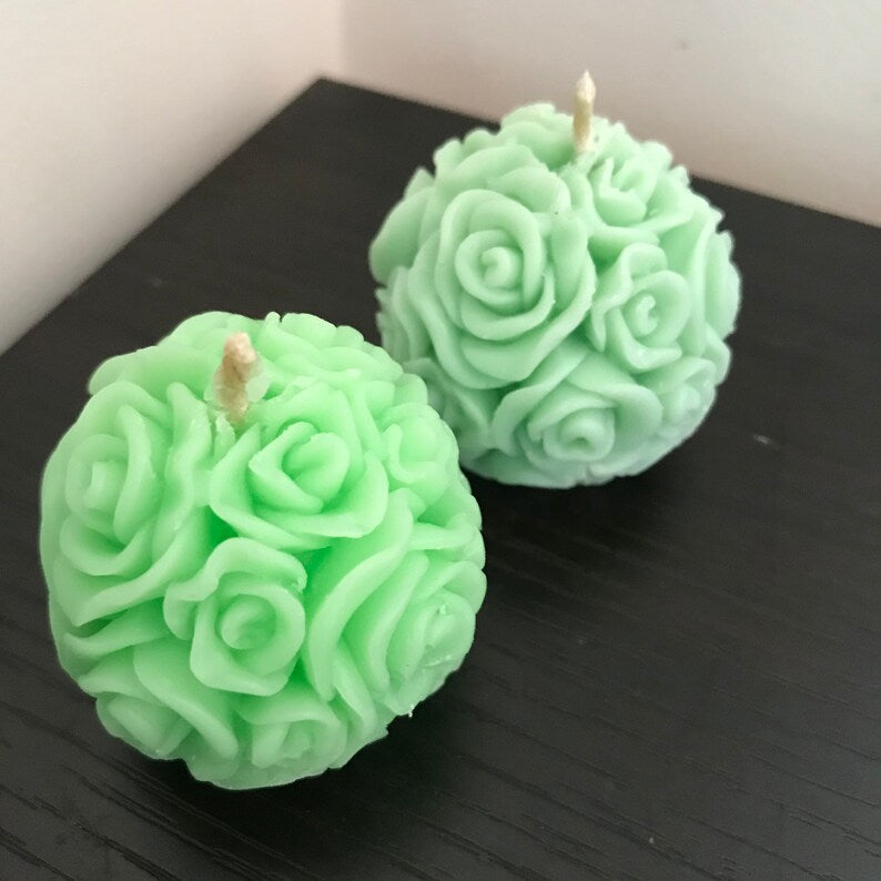 Mother's Day Rose Bouquet Candles - Pastel Colors candle set of 7 - Rose ball candle