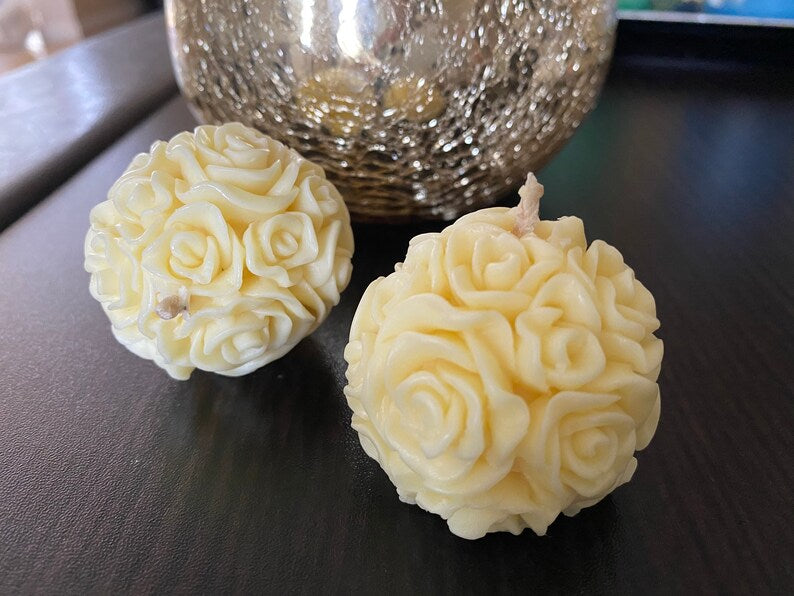 Mother's Day Rose Bouquet Candles - Pastel Colors candle set of 7 - Rose ball candle