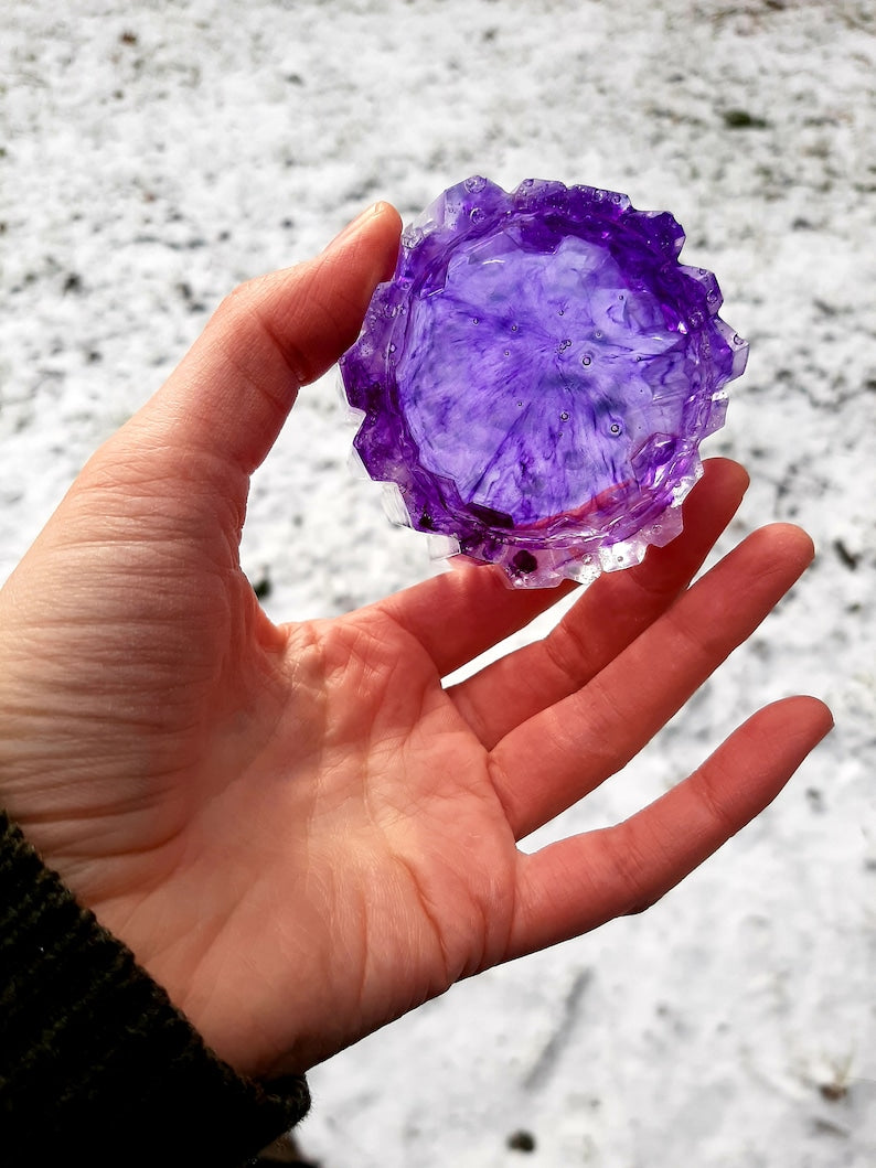 Resin Crystal LED Candle Holders Tea Candle Holder Resin Crystal Tea Light Holder Resin Home Décor Candle Holder