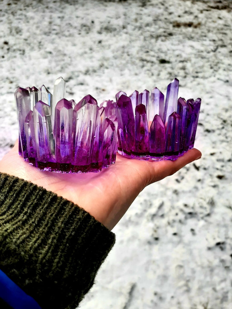 Resin Crystal LED Candle Holders Tea Candle Holder Resin Crystal Tea Light Holder Resin Home Décor Candle Holder