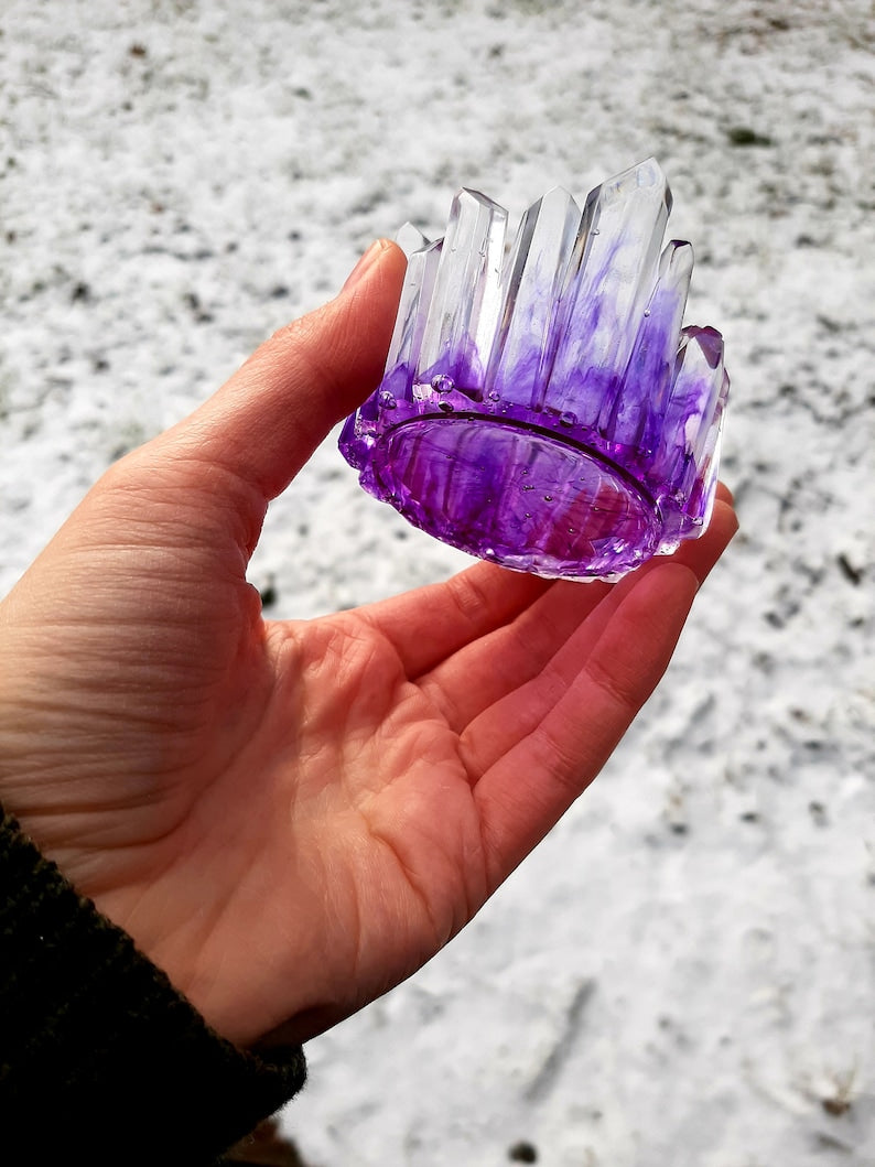 Resin Crystal LED Candle Holders Tea Candle Holder Resin Crystal Tea Light Holder Resin Home Décor Candle Holder