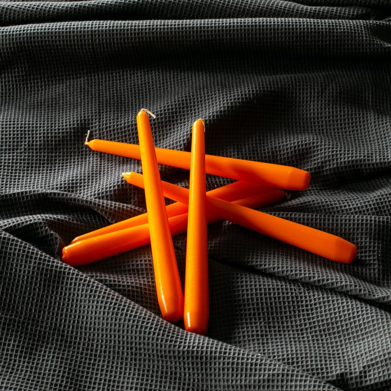 10" Tall Colorful Taper Candle Set of 6 - Paraffin Wax Dinner Candles - Modern Home Décor