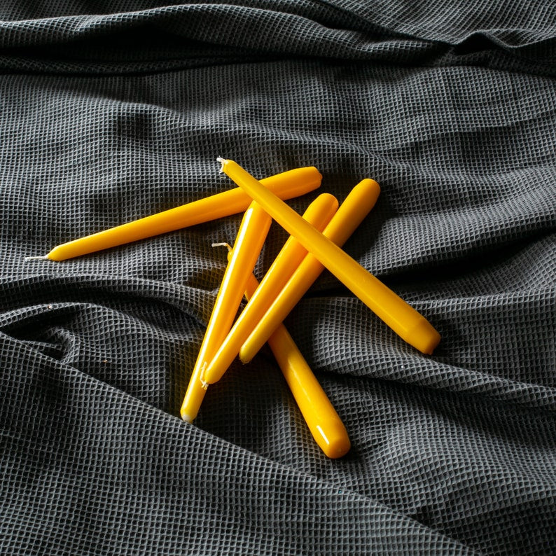 10" Tall Colorful Taper Candle Set of 6 - Paraffin Wax Dinner Candles - Modern Home Décor