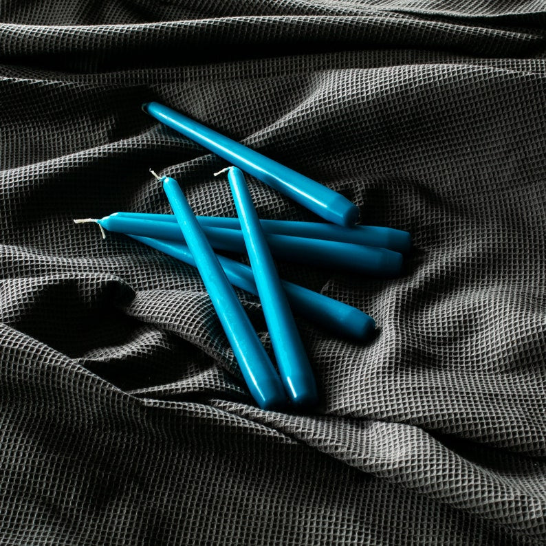 10" Tall Colorful Taper Candle Set of 6 - Paraffin Wax Dinner Candles - Modern Home Décor