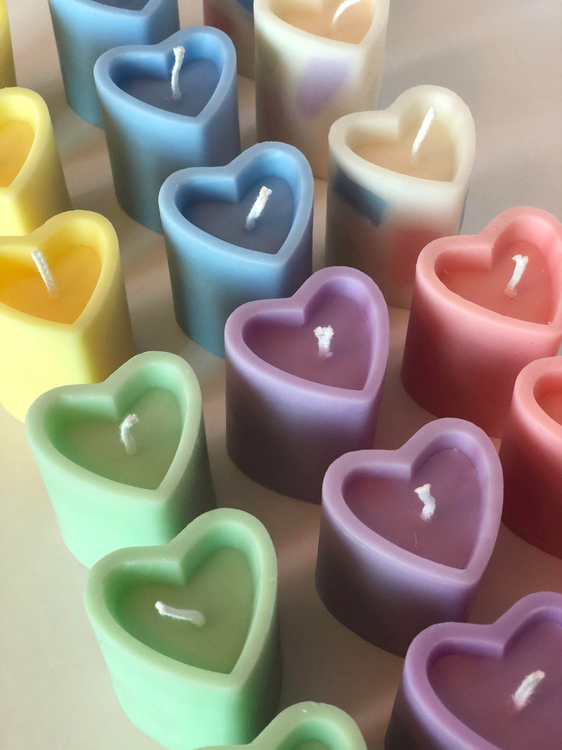 THE LOVE BOX | 6 Candle Pack | Heart Shaped Pillar Box| Celebrate love| Valentine's Day Gifts | Rainbow| Colorful Candles| Trendy Candles| Home décor