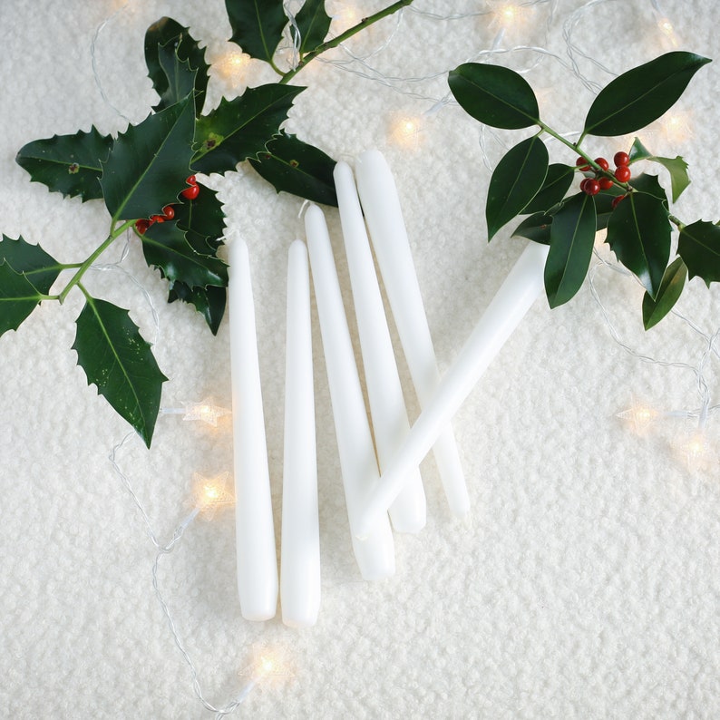 10" Tall Colorful Taper Candle Set of 6 - Paraffin Wax Dinner Candles - Modern Home Décor