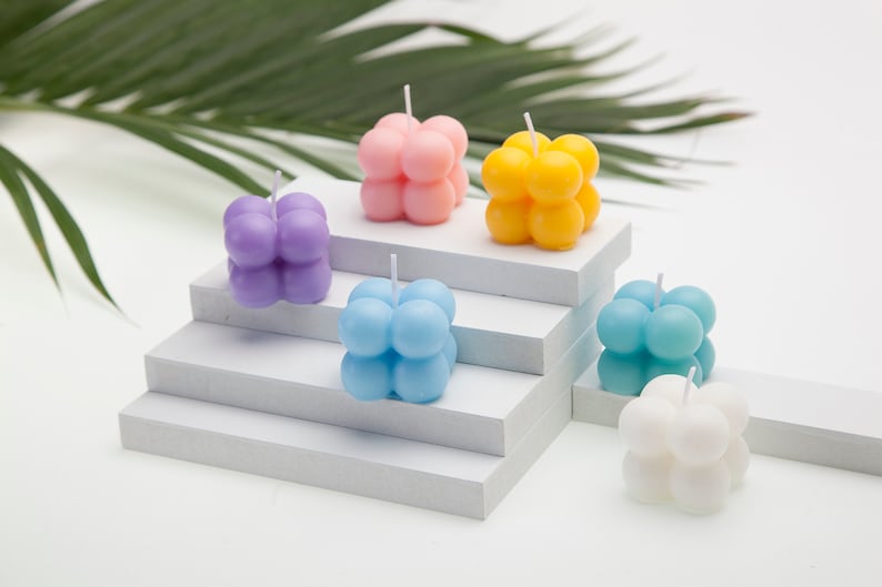 6 Mini Bubble candle scented - Wedding Favor - Handmade Home Décor - Pastel colors - Baby Shower Gift - Mothers' Day Gift