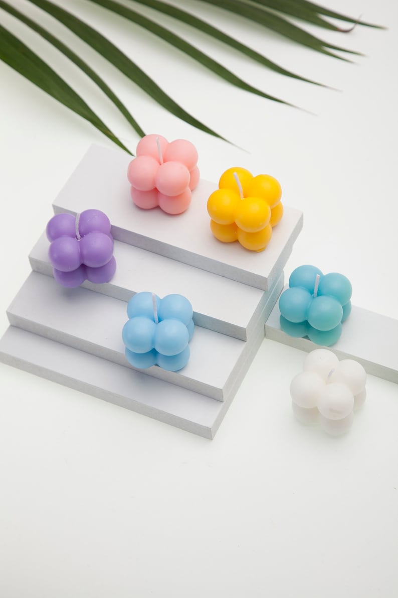6 Mini Bubble candle scented - Wedding Favor - Handmade Home Décor - Pastel colors - Baby Shower Gift - Mothers' Day Gift
