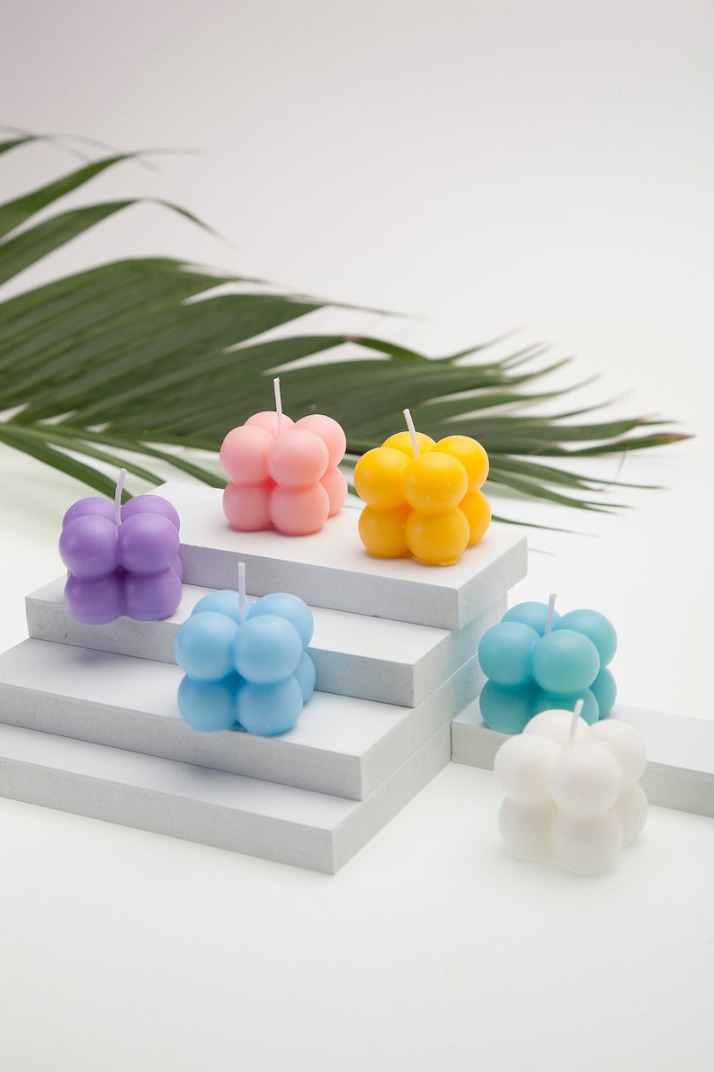 6 Mini Bubble candle scented - Wedding Favor - Handmade Home Décor - Pastel colors - Baby Shower Gift - Mothers' Day Gift