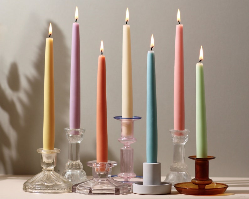 Perfect Pastel Taper Candles- Pack of 6 - Dinner Candles - Pillar Candles - Tall Candles - Modern Candles