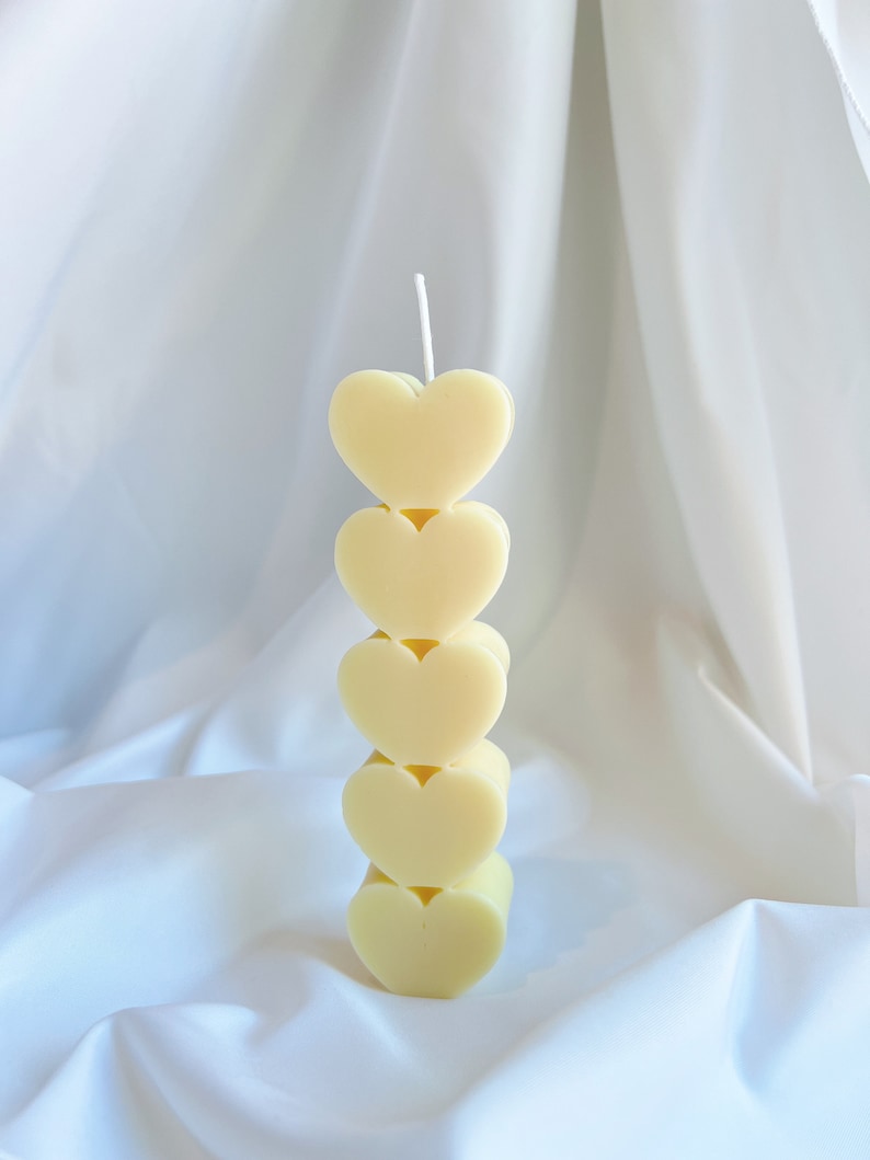 Hearts pillar Candles 6 inch - Unique Shaped Candle - Birthday Gift - House warming - Art Home Décor - Scented Candle
