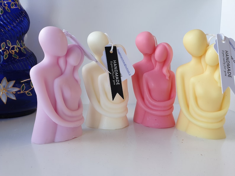 Couple candle - HUG Candle - Lovers Candle - Valentines Day gift - Wedding Candle Gift