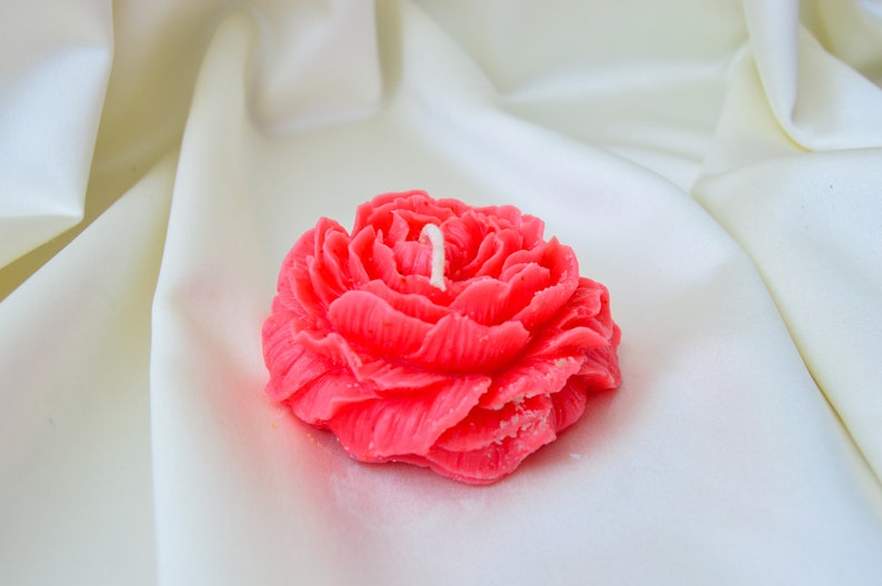 Perfect Peony (4 PC) Flower Scented Candle - Rose Shaped Candle - Natural Paraffin Wax Candle - Handmade Gift - House warming Gift - Home Décor