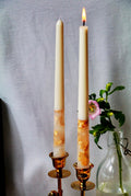 Decorative Taper candles 10" set of 4 - Gold foil Candles - 100% handmade candles - home decoration