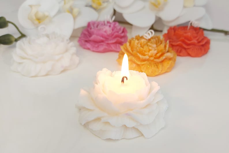 Peony Flower Candle ( 4 PC ) in Gift Box Romantic Candle