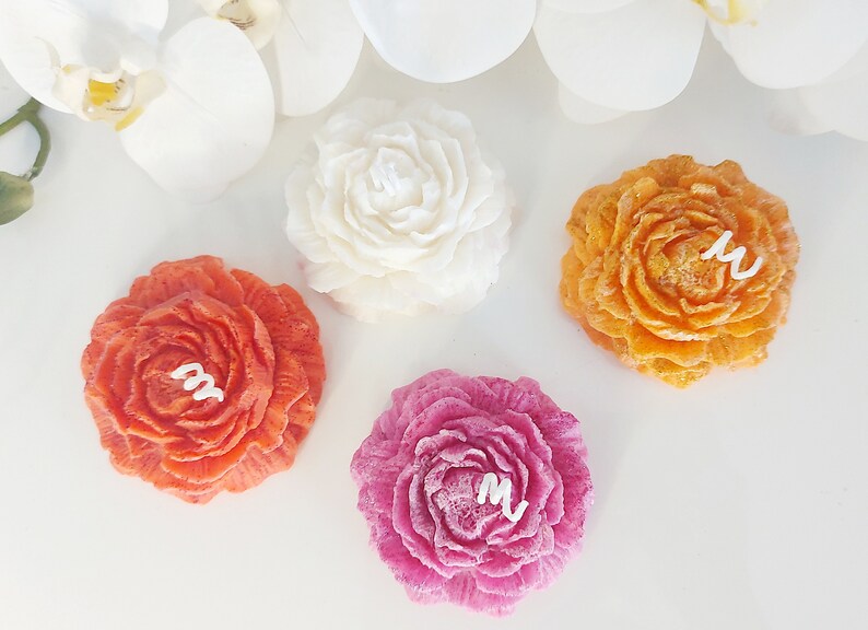 Peony Flower Candle ( 4 PC ) in Gift Box Romantic Candle