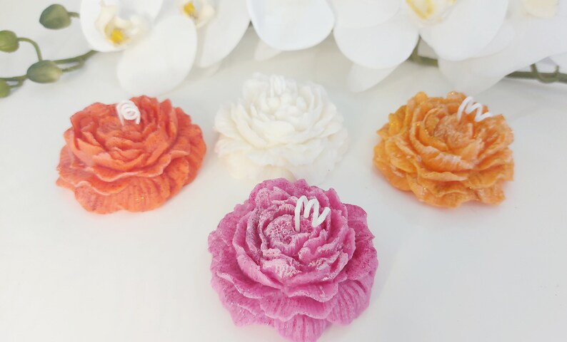 Peony Flower Candle ( 4 PC ) in Gift Box Romantic Candle