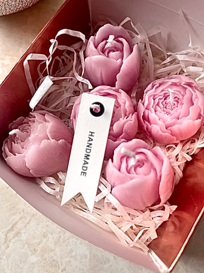 Flower Candle Set of Five, Scented Tea light Candles in Flower Bouquet Design, Premium Paraffin Wax, Perfect Gift for Any Occasion