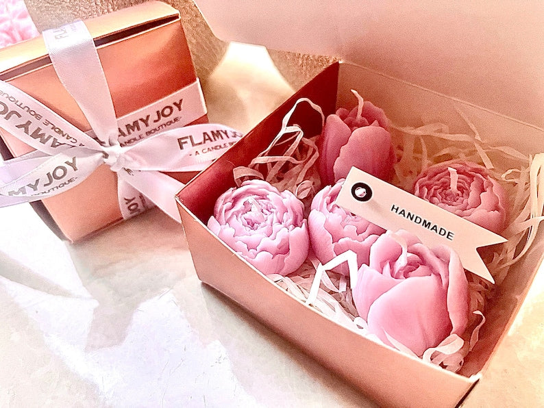 Flower Candle Set of Five, Scented Tea light Candles in Flower Bouquet Design, Premium Paraffin Wax, Perfect Gift for Any Occasion