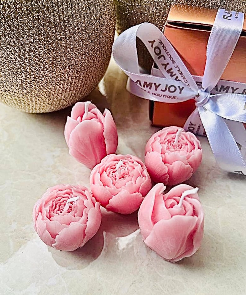 Flower Candle Set of Five, Scented Tea light Candles in Flower Bouquet Design, Premium Paraffin Wax, Perfect Gift for Any Occasion