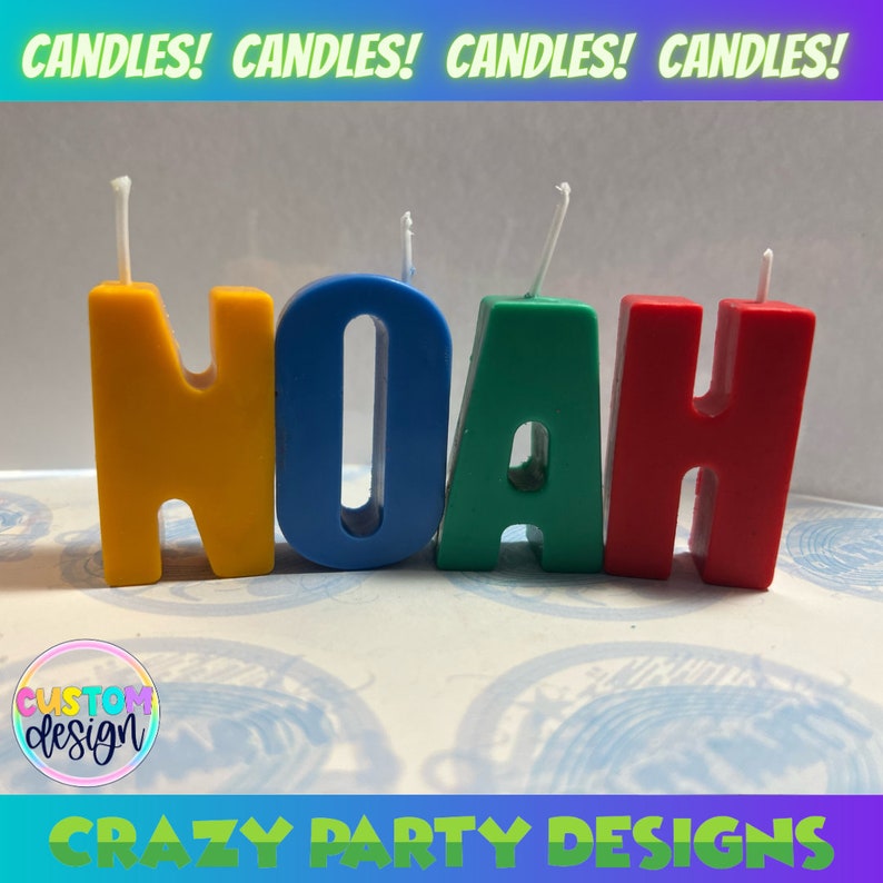 Birthday Party - Unique Letters Candles - Cake toppers - Birthday Candle - Cake Decorations - Custom candle - Baby shower Name Candles