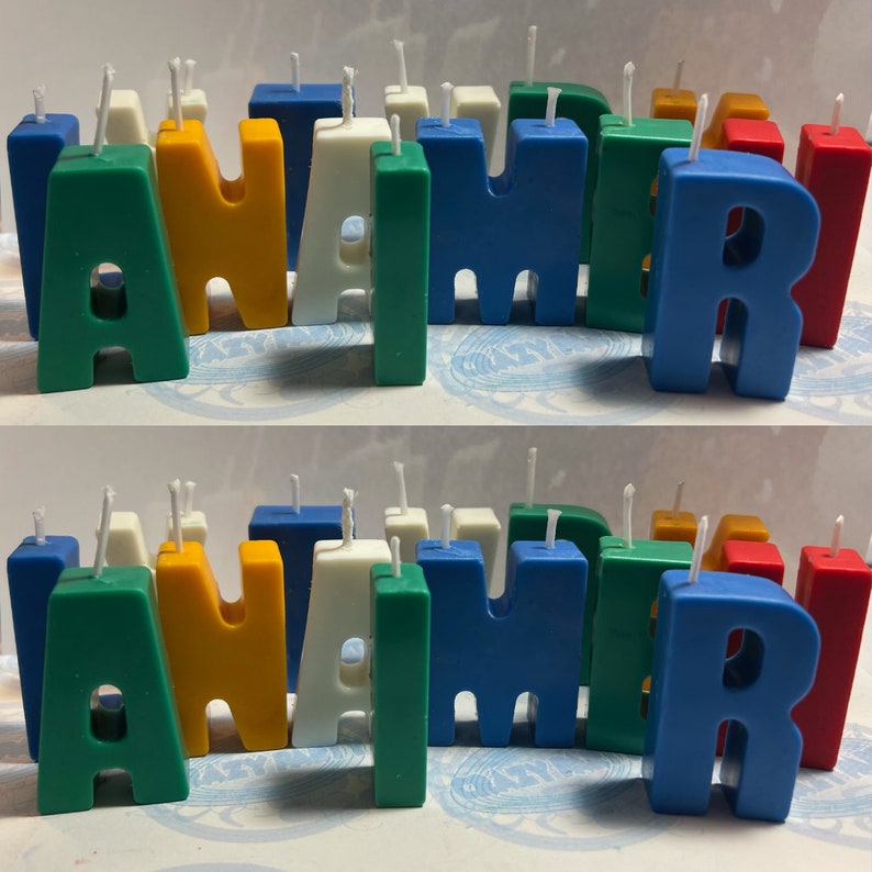 Birthday Party - Unique Letters Candles - Cake toppers - Birthday Candle - Cake Decorations - Custom candle - Baby shower Name Candles