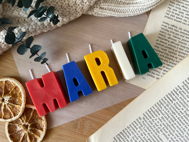 Birthday Party - Unique Letters Candles - Cake toppers - Birthday Candle - Cake Decorations - Custom candle - Baby shower Name Candles