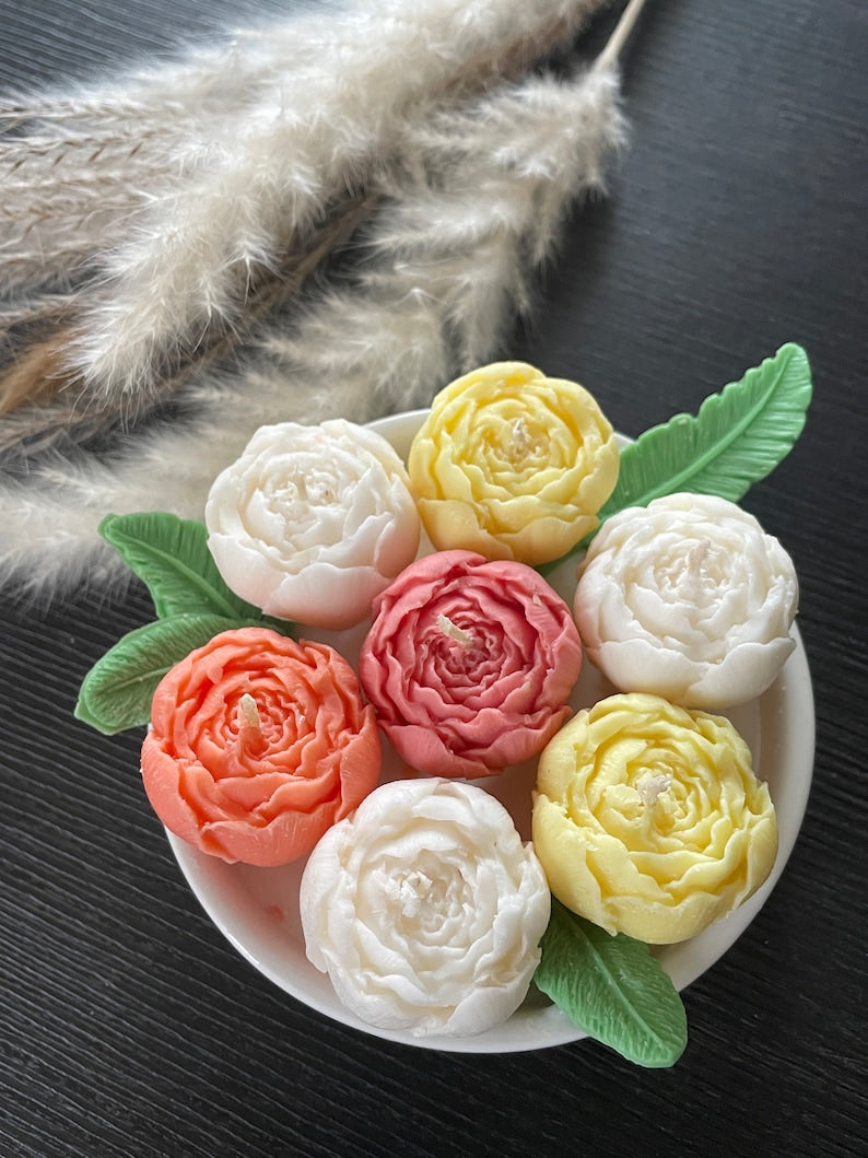 Mother’s day candle Gift set - Peony candle bouquet - unique Mother’s Day candle bouquet